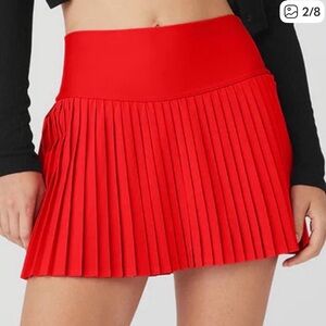 ALO Grand Slam Tennis Skirt in Red Hot Summer size medium
